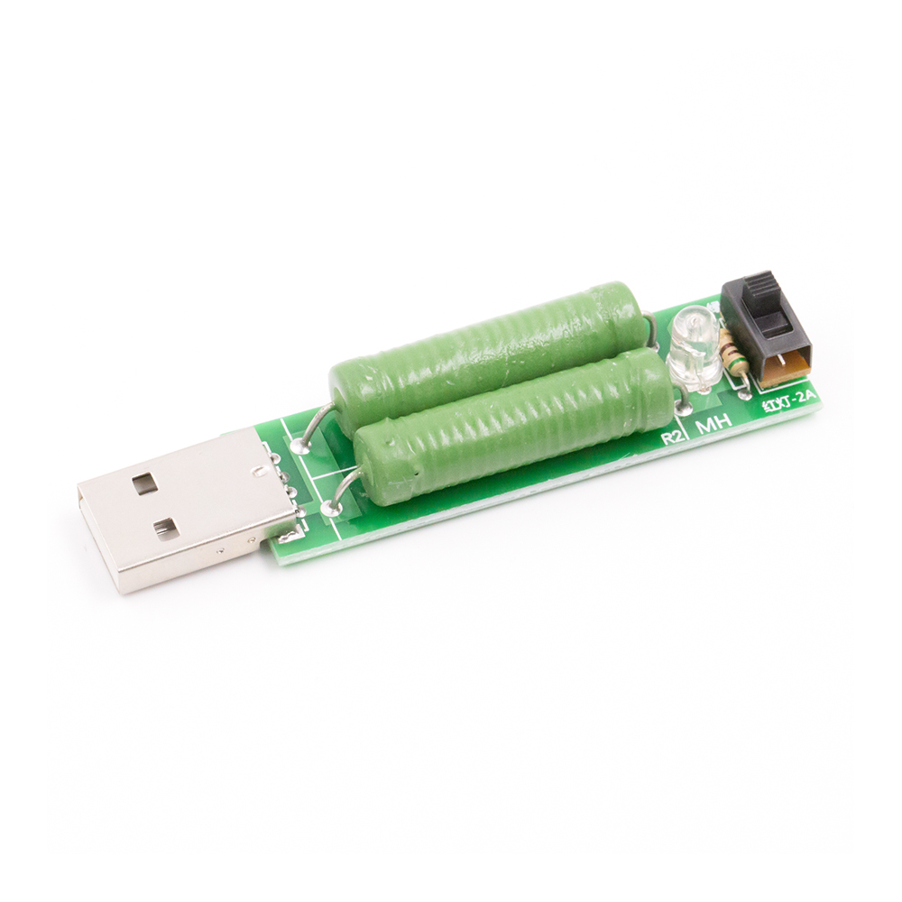 Нагрузочный резистор USB, 1А (зеленая индикация), 2А (красная индикация)